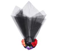 NIYANGLE Serrage-tête Voilette Fleur de Rose en Polyester Léger pour Coiffure Créative, Accessoire Cheveux Mémorable pour Fête Halloween et Cosplay