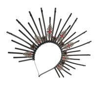 NIYANGLE Serre-tête Gothique Auréole Rétro Noir Couronne Légère Et Confortable Pour Femme Adulte Bandeau Coiffure Cosplay Fête Accessoire Tête Élégant Et Facile à Porter
