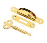 NIYANGLE Serrure de Meuble Vintage Demi-Lune Dorée Clés Quincaillerie pour Boîte à Bijoux Serrure de Tiroir en Bois Décorative Cadenas Ancien Sécurisé pour Coffret à Bijoux