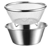 NIYANGLE Set Passoire Fine Maille Inox avec Bol Multifonction pour Fruits Légumes Riz Égouttoir Cuisine Compact Pratique et Résistant