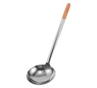 NIYANGLE Spatule à wok en acier inoxydable : manche en bois, spatule, cuillère à frire, louche, ustensile de cuisine pour la cuisine, les restaurants, la maison et les professionnels.
