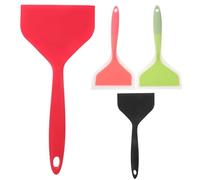 NIYANGLE Spatule en Silicone Multifonction 4 Pièces Large pour Crêpes et Steak Résistante à la Chaleur Anti-Rayures Couleurs Vert Noir - Ustensiles Cuisine pour Cuisson