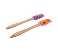 NIYANGLE Spatule Silicone Motif Halloween Classique Manche en Bois 2 Pièces Design Ergonomique et Facile à Transporter pour Ustensile de Pâtisserie et Cuisson en Boulangerie