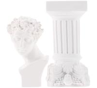 NIYANGLE Statue Résine David avec Colonne Romaine Mini Sculpture Décorative Mythologie Grecque pour Bureau Salon Maison