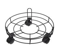 NIYANGLE Support à Pots de Fleurs Rond en Fer Noir avec roulettes, Facile à Déplacer et Protège Le Sol, pour Grands Vases et Arbres en Pot sur Sols en Terre ou Tapis