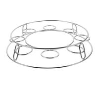 NIYANGLE Support à Wok Multifonction en Acier Inoxydable Argenté Design Creux, Manique Réutilisable Antidérapante, Facile à Ranger Cuisine et Salle à Manger