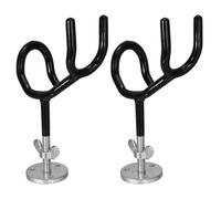 NIYANGLE Support de Canne à Pêche 2 Pièces en Acier Noir avec Base de Montage Simple Installation pour Pêche la Dérive au Coup