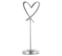 NIYANGLE Support de Numéro de Table en Acier Inoxydable Argenté Forme Cœur, Porte-Cartes Simple et Charmant pour Banquet et Réception de Mariage