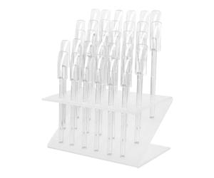 NIYANGLE Support De Rangement Pour Nail Art 32 Trous Plastique Transparent Salon De Manucure Présentation Ongles Table Nettoyage Facile