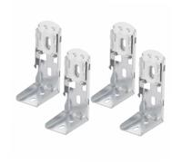 NIYANGLE Support de Tringle à Rideau en Métal Argenté Robuste et Fonctionnement Fluide 4 Pièces Voile Crochet Plat Style Moderne pour Store Enrouleur pour Salon