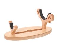 NIYANGLE Support en Bois Naturel pour Ocarina Céramique et Flûte Soprano, Structure Détachable Mousse, Design de Table pour Éviter les Chutes Accidentelles