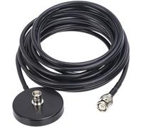 NIYANGLE Support Magnétique D'antenne Autoradio avec Câble Coaxial Rg58 de 5 M, Base D'antenne CB 5,4 Cm en Alliage Aluminium-abs-Caoutchouc, Kit de Montage pour Radio Mobile