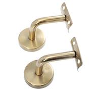 NIYANGLE Support Mural pour Main Courante en Acier Inoxydable Finition Dorée Lot de 2 Pièces 60X60 MM pour Fixation Murale de Rampe D’Escalier Accessoire Solide et Décoratif pour