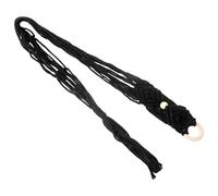 NIYANGLE Support Mural pour Ukulélé en Macramé Coton et Lin 125 CM Panier de Rangement Suspendu pour Instruments Filet Tissé Noir Adapté Décoration Murale Intérieure