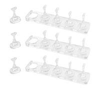 NIYANGLE Support Non Magnétique en Acrylique Transparent pour Capsules D’ongles - Présentoir à Manucure 3 Pièces à Rangée Unique - Porte-ongles Compact pour Entraînement Nail Art, Pose