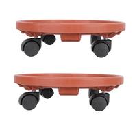 NIYANGLE Support pour Pots de Fleurs Plateau Amovible Multi-usages Marron roulettes en Plastique Lot de 2 Pièces pour Balcon et Jardin