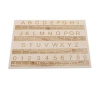 NIYANGLE Tableau de Traçage de Lettres en Bois Couleur Aléatoire pour Apprendre L'alphabet Braille, Outil Éducatif Tactile Apprentissage Ludique pour Garçon et Filles et
