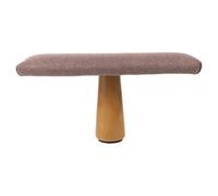NIYANGLE Tabouret de Prière Jambe, Banc de Contemplation Rembourré Khaki | Bois et Polyester, Structure Stable à Base Unique, Style Zen Moderne, pour Adultes Lors de Longues Séances