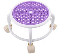 NIYANGLE Tabouret Rond à roulettes Multifonction en Plastique, Petit Marchepied Roulant Confortable pour Pédicure et Usage Domestique Bureau