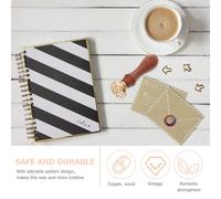 NIYANGLE Tampon de Cire Vintage en Cuivre avec Manche en Bois - Cachet Étoile Rétro pour Enveloppes Invitations et Cartes - Timbres-Lettres Élégants et Bâtons de Cire à Cacheter Pratiques