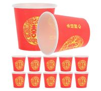 NIYANGLE Tasse en Papier Rouge à Motifs Floraux pour Mariage et Bridal Shower, pour Thé Chaud et Café, Décoration Chinoise Symbolique de Bonheur