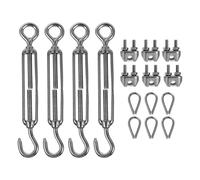 NIYANGLE Tendeur Câble Inox avec Crochet pour Fil de Jardin Kit pour Installation Facile et Tension Fiable des Câbles