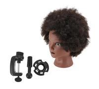 NIYANGLE Tête De Mannequin Coiffure Cheveux Naturels Noire Taille Réaliste Entraînement Étudiants Cosmétologie Pour Coupe Et Tressage