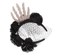 NIYANGLE -tête Halloween Forme De Main De Squelette Avec Fausse Rose Pour Bandeaux De Cosplay Horreur