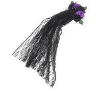 NIYANGLE -tête Jour Des Morts Avec Décorations De Fleurs Et Voile Accessoire De Coiffure Pour Fête Halloween Et Cosplay