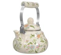 NIYANGLE Théière Émaillée Vintage 1,5 L Filtre Intégré, Bouilloire à Eau Épaissie pour Cuisinière, Bouilloire Domestique Pratique pour Thé et Café, Usage Quotidien, Couleur Crème