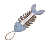 NIYANGLE Thermomètre Mural Vintage D'arête de Poisson en Bois, Instrument Météorologique Intérieur Décoratif, Jauge Murale pour Salon, Terrasse et Bureau, Fixation Murale Facile