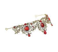 NIYANGLE Tiare Diadèmes De Mariée De Mariage Halloween Couronne Faire La Fête Pour Diadèmes De Mariage Bal De Mariée Célibataire Bandeau Moi Filles Noce Être Rouge Alliage De Zinc