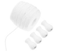 NIYANGLE Tirettes de Remplacement Blanches en Polyester et Abs, Cordelette Épaisse de 2,2 Mm pour Stores et Rideaux, Accessoires Décoratifs et Adaptables pour Décoration et Restauration