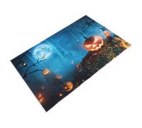 NIYANGLE Toile de Fond Photo d'halloween en Tissu Décor Citrouille, Support Solide pour Studio Photo et Décoration Automnale en Atelier