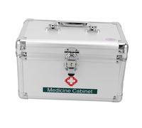 NIYANGLE Trousse à Pharmacie en métal isolé Cas Mallette de Organisateur de médecine Trousse à Pharmacie Solide Alliage d'aluminium Silver