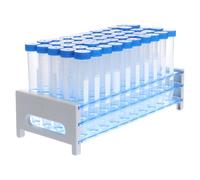 NIYANGLE Tubes à Essai en Plastique Couvercle 81 Pièces Support Inclus pour Matériel d'Expérimentation en Chimie Laboratoire École