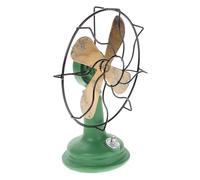 NIYANGLE Ventilateur Vintage en Résine Décoratif Vert, Forme Ronde en Plastique, Style Rustique pour Décoration Intérieure Maison ou Bar, Accessoire Décoratif Non Fonctionnel