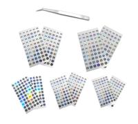NIYATA 10 Feuilles Gommettes Numérotées,Autocollants Numérotés 1 à 300 Rond Etanche,Etiquettes Autocollantes Imperméables Réfléchissantes au Laser,pour Classification,Stockage et Archivage