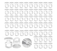 NIYATA 100Pcs Crochet de Rideau Rail Glisseur,Crochet Rail Rideaux Glisseur,Crochet Rideau Rail de Renfort pour Voitures,Bus,et Autobus Scolaires,Blanc
