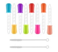 NIYATA 10Pcs Pipette Plastique 5ml avec 2 Brosses Propre,Compte Goutte,Pipette Cuisine Moléculaire,Convient pour La Cuisine,Le Laboratoire,Le Dessin