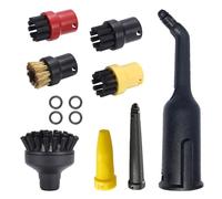 NIYATA 12Pcs Accessoire Nettoyeur Vapeur pour Karcher, Accessoires pour Nettoyeurs Vapeur SC3,avec Buses,Brosses Rondes,Bagues d'Etanchéité,Pour Kärcher SC1 SC2 SC3 SC4 SC5 SC7 CTK10