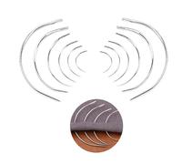 NIYATA 12Pcs Aiguille Courbe Cuir,Aiguille Courbée Fine de Couture,Aiguille Suture,Grand Trou,2" 2,5" 3" 3,5" 4" 5",Aiguille Cuir en Forme C,pour Cuir Réparation,Cuir Craft DIY