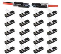 NIYATA 20Pcs Connecteur 2 Broches,Connecteur de Fil Rapide D2 avec Boucle de Verrouillage,2 Broches Cable Connectors Electrique,pour Câble 18-22 AWG,LED,Expositions
