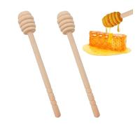 NIYATA 2Pcs Cuillère à Miel en Bois, Cuillère à Miel,15CM Mélangeur Miel Bois,Cuillère Miel Bois Naturel,Convient pour Miel,Marmelade