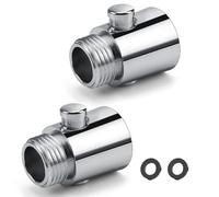 NIYATA 2PCS Pommeau de Douche avec Arrêt G1/2 en ABS,Stop Douche pour Économiseur d'Eau,Facile à Installer,Interrupteur à Un Bouton,Convient pour La Cuisine,La Douche