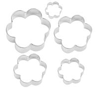 NIYATA 5Pcs Emporte Piece, Emporte Piece Patisserie,Emporte Piece Fleur en Acier Inoxydable,50 à 93MM,pour Gâteaux,Biscuits,Desserts,Cookie Cutters