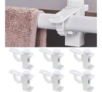 NIYATA 6 Pièces Support de Tige de Barre Transversale Réglable, Support De Support De Pince Porte-Rideaux pour La Maison Salle de Bain Cuisine
