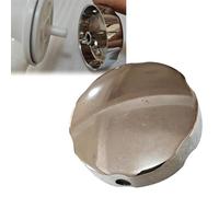 NIYATA Bouton rotatif pour baignoire, couvercle de trop-plein de baignoire, en alliage de zinc, bouton rotatif pour bonde de baignoire/évacuations de bac à serpillière, argenté