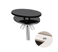 NIYATA Cache Trou Evier Noir 5CM,Cache Trou Lavabo Noir,Cache Trou Evier Cuisine,Cache Lavabo Cuisine,Couvercle de Trou pour Bouchon de Trou de Robinet d'Évier