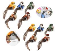 NIYATA Lot de 10 oiseaux artificiels décoratifs avec clip, oiseaux artificiels d'extérieur, convient pour la décoration de jardin miniature, la décoration de branches, la décoration de jardin, la
